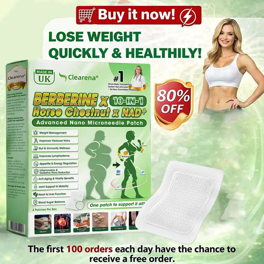 【𝐿𝑎𝑠𝑡 𝐷𝑎𝑦 𝑃𝑟𝑜𝑚𝑜𝑡𝑖𝑜𝑛 80% 𝑂𝐹𝐹】|𝐂𝐥𝐞𝐚𝐫𝐞𝐧𝐚® 𝑴𝒐𝒓𝒊𝒏𝒈𝒂 & 𝑩𝒆𝒓𝒃𝒆𝒓𝒊𝒏𝒆 NAD+| Slimming & Firming 2-in-1 Nano Microneedle Patch|𝘉𝘢𝘤𝘬𝘦𝘥 𝘣𝘺 𝘴𝘤𝘪𝘦𝘯𝘤𝘦 | 10-𝗂𝗇-𝟣 𝖿𝗈𝗋𝗆𝗎𝗅𝖺 | 𝑅𝑒𝑠𝑢𝑙𝑡𝑠 𝑖𝑛 7 𝑑𝑎𝑦𝑠 ✨