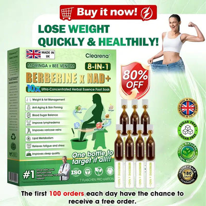 𝐎𝐟𝐟𝐢𝐜𝐢𝐚𝐥 𝐔𝐒 𝐒𝐭𝐨𝐫𝐞 🇬🇧  | 🧑‍⚕️ 𝐂𝐥𝐞𝐚𝐫𝐞𝐧𝐚® Moringa · Bee Venom · Berberine × NAD+ Eight-in-one 10× Ultra-Concentrated Herbal Essence Foot Soak — 𝐎𝐧𝐜𝐞 𝐃𝐚𝐢𝐥𝐲, 𝐕𝐢𝐬𝐢𝐛𝐥𝐞 𝐑𝐞𝐬𝐮𝐥𝐭𝐬 𝐢𝐧 𝟕 𝐃𝐚𝐲𝐬