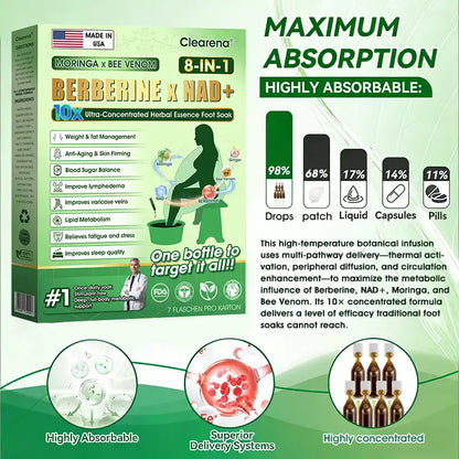 𝐎𝐟𝐟𝐢𝐜𝐢𝐚𝐥 𝐔𝐒 𝐒𝐭𝐨𝐫𝐞 🇬🇧  | 🧑‍⚕️ 𝐂𝐥𝐞𝐚𝐫𝐞𝐧𝐚® Moringa · Bee Venom · Berberine × NAD+ Eight-in-one 10× Ultra-Concentrated Herbal Essence Foot Soak — 𝐎𝐧𝐜𝐞 𝐃𝐚𝐢𝐥𝐲, 𝐕𝐢𝐬𝐢𝐛𝐥𝐞 𝐑𝐞𝐬𝐮𝐥𝐭𝐬 𝐢𝐧 𝟕 𝐃𝐚𝐲𝐬